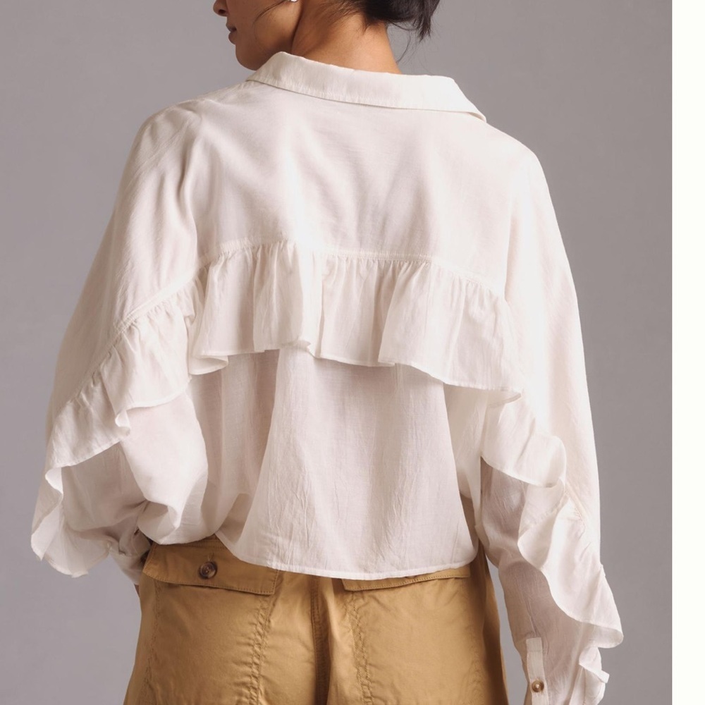 Anthropology Pilcro Batwing Blouse White Size S